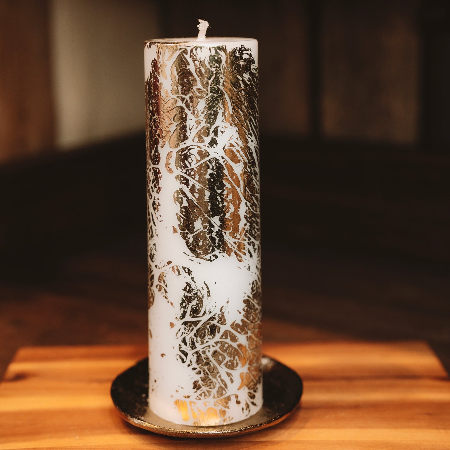 Eco stearin "candle with gold"