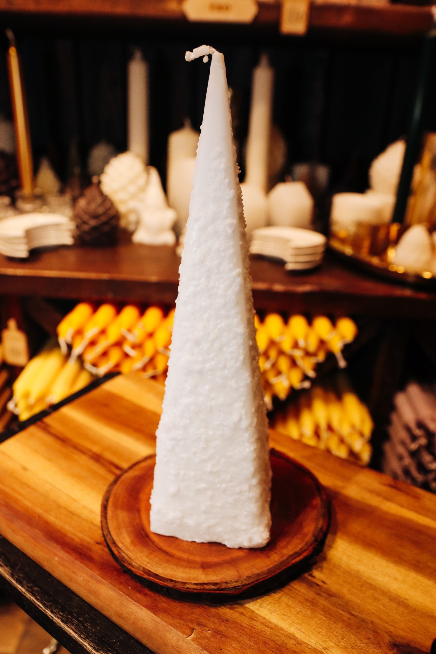 Eko stearīna svece”Sniega piramīda”