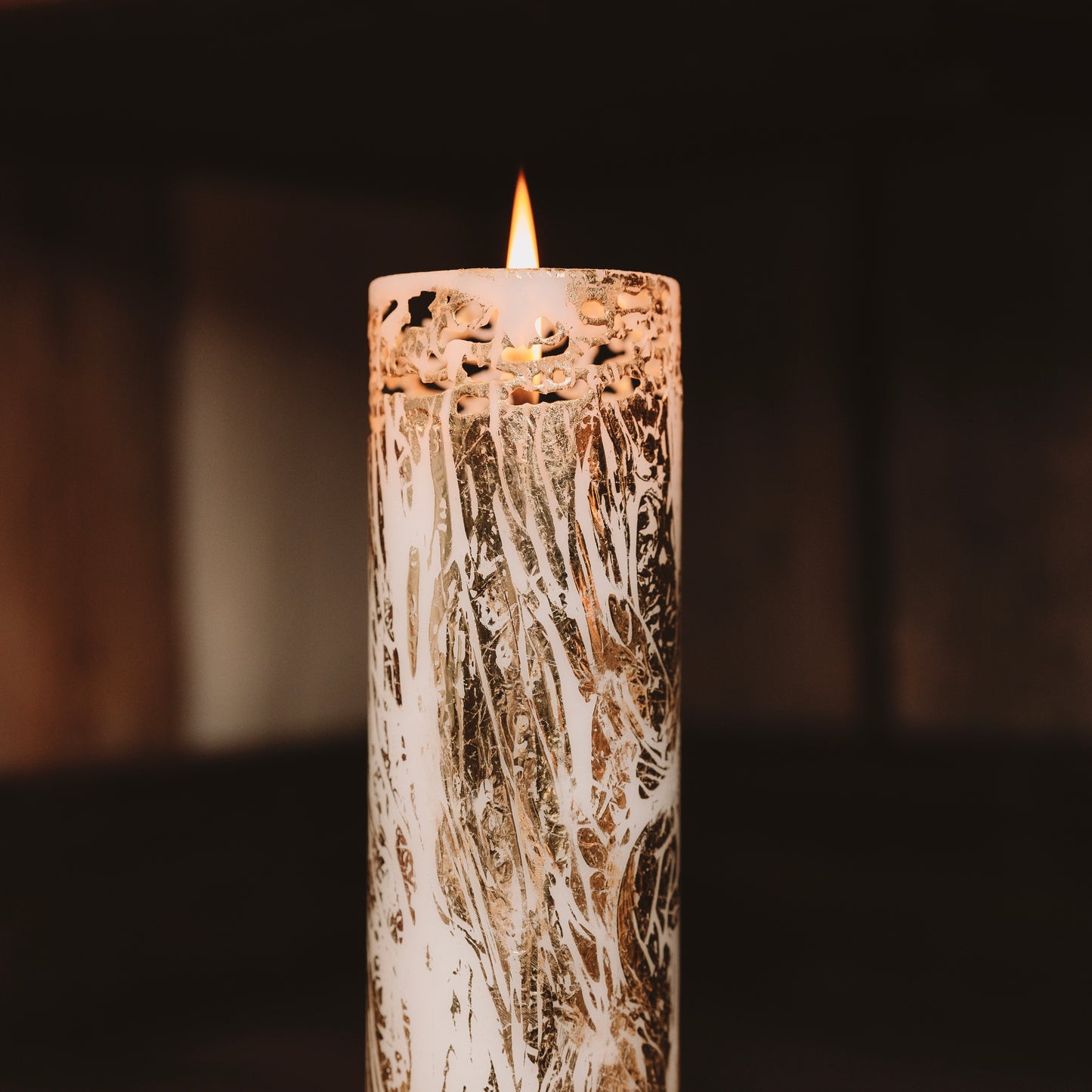 Eco stearin "candle with gold"