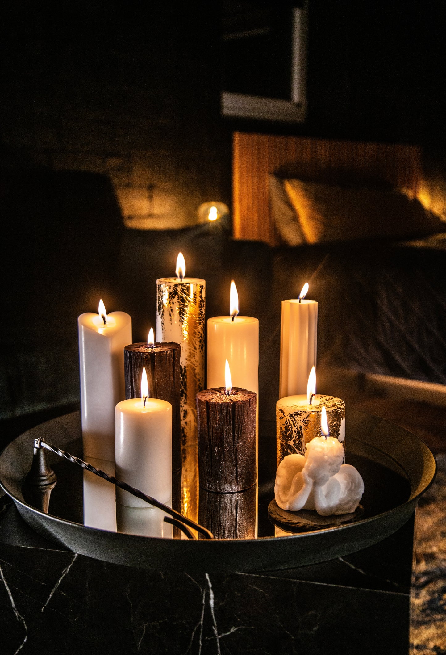 Stone Candle Tray