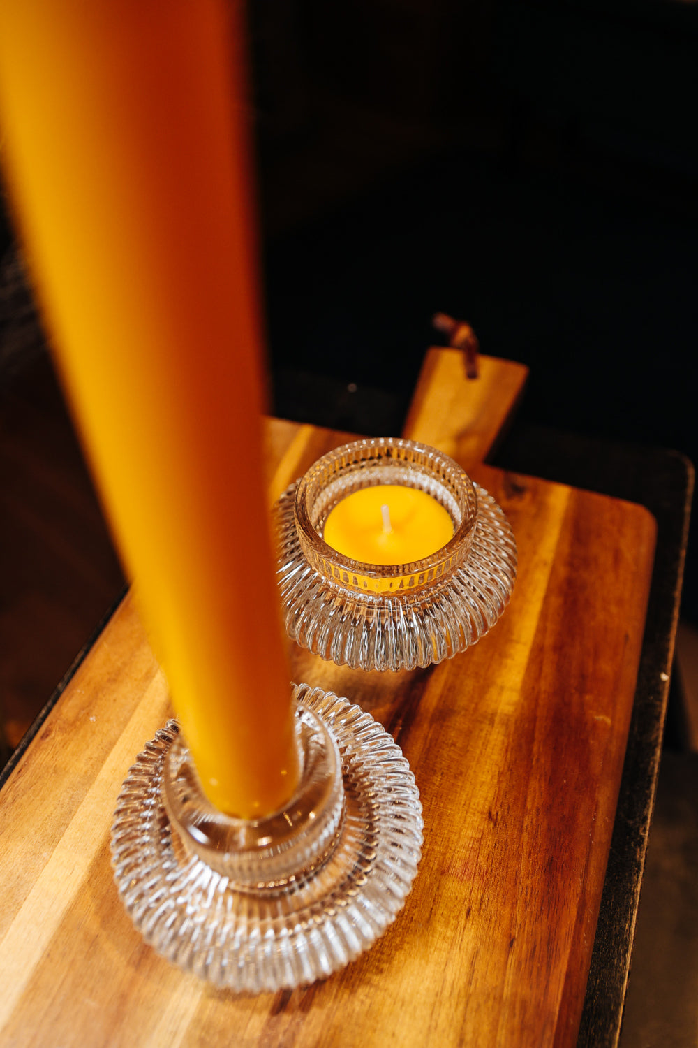 Eleganti stikla svečturis “Divi vienā”