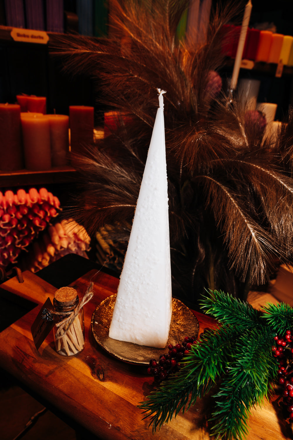 Eko stearīna svece”Sniega piramīda”