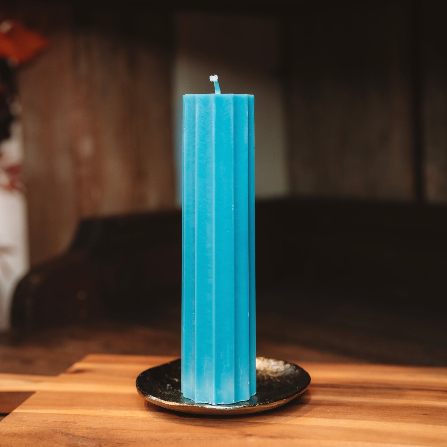 Eco Stearin Candle "Grooved"