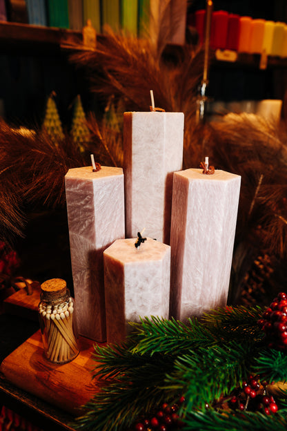 Eleganta kristālstearīna svece- rozā