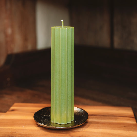 Eko stearīna svece “Rievota-zaļa”