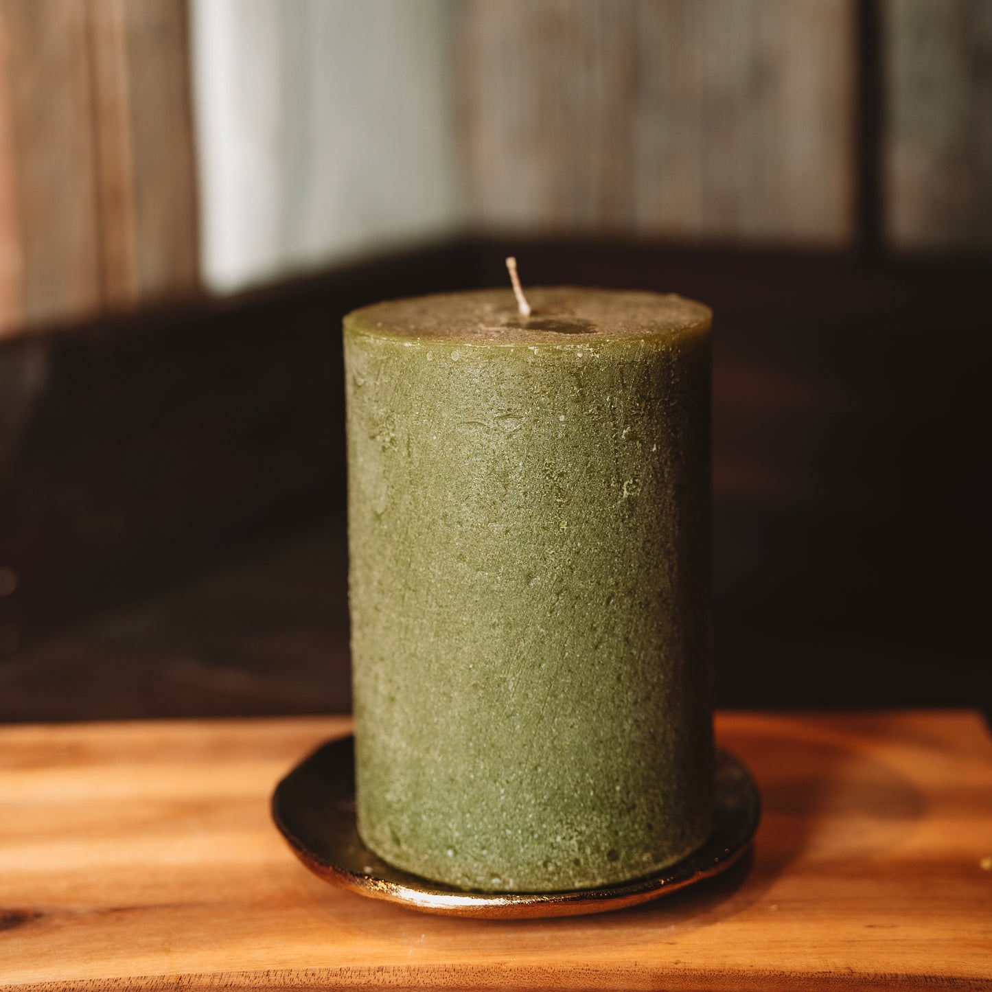 Rustic candle "Green"