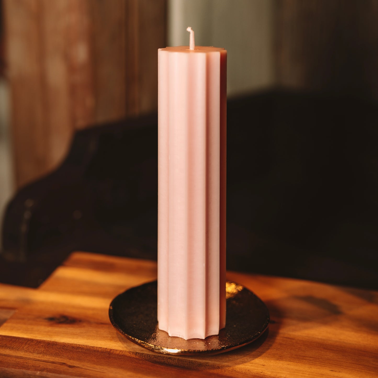 Eco Stearin Candle "Grooved"