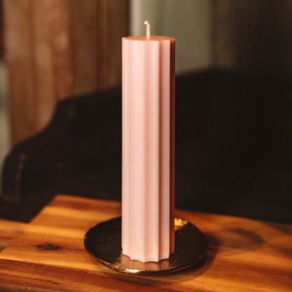 Eco Stearin Candle "Grooved"