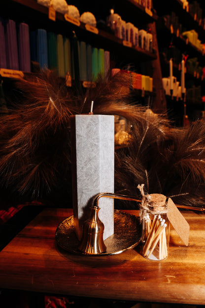 Eleganta kristālstearīna svece- pelēks