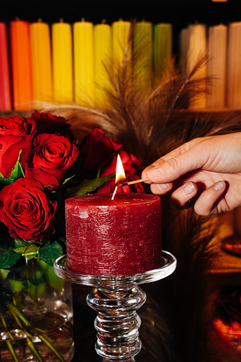 Universāls stikla svečturis cilindriskajām un garajām galda svecēm