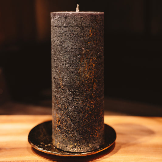 Rustic candle "Black with gold "