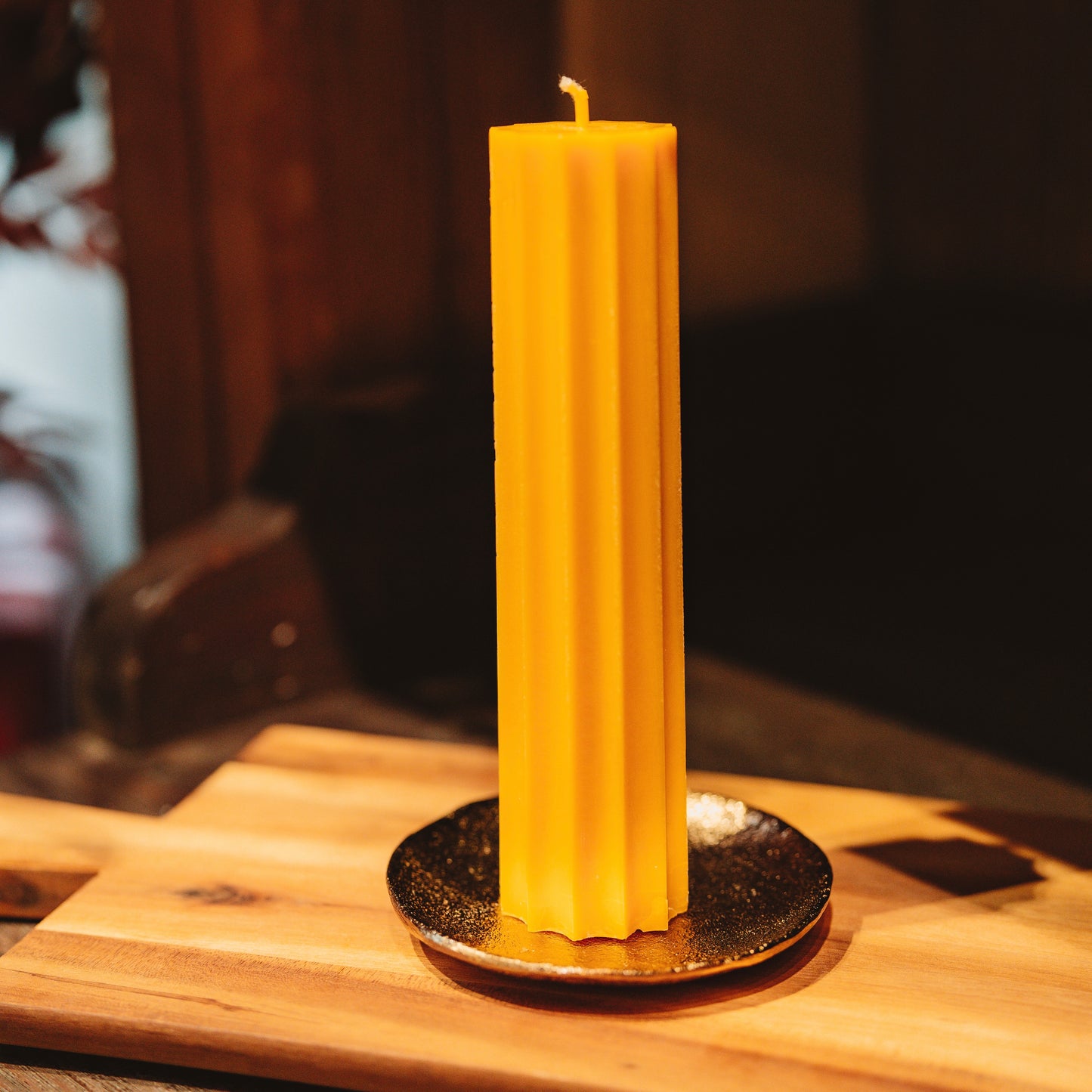 Eco Stearin Candle "Grooved"