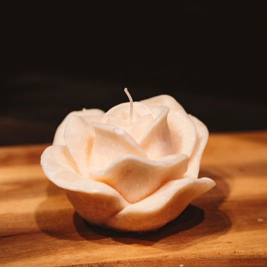 Eko stearīna figūrsvece “Balta roze”