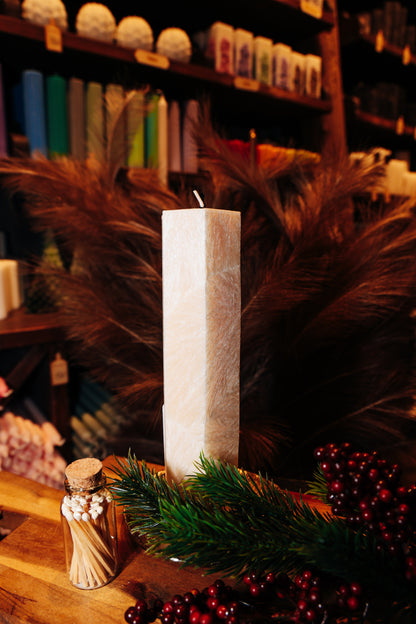 Eleganta kristālstearīna svece- bēša