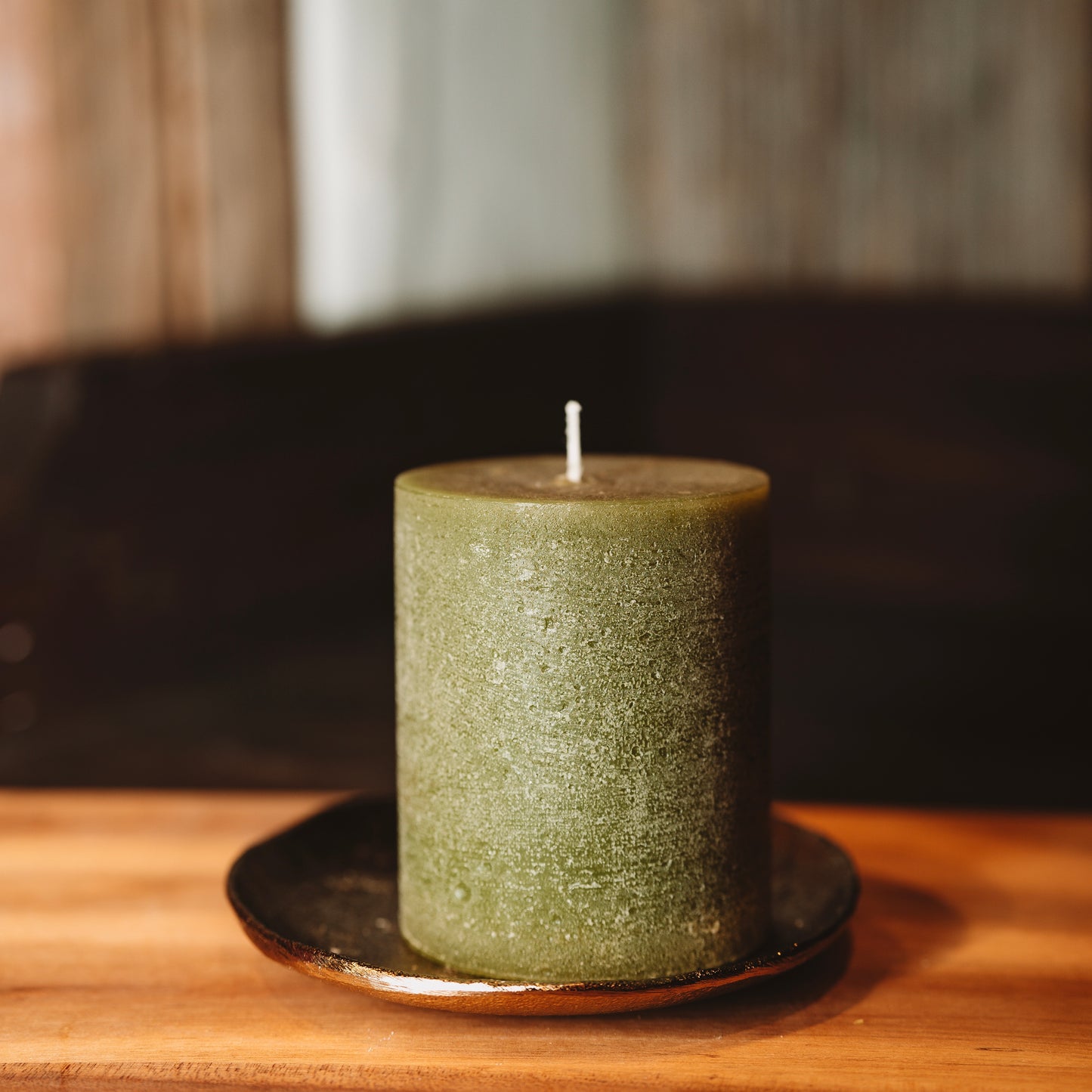 Rustic candle "Green"