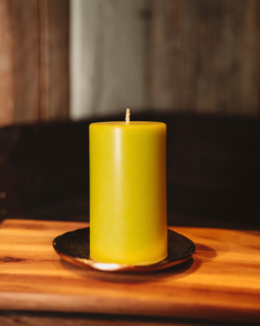 Eko stearīna svece “Salātzaļas krāsas cilindrs”