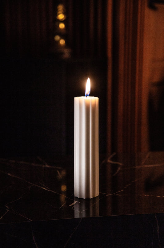 Eco Stearin Candle "Grooved"