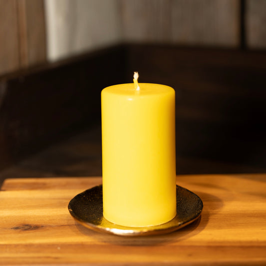 Eko stearina svece “ Dzeltenas krāsa cilinds”