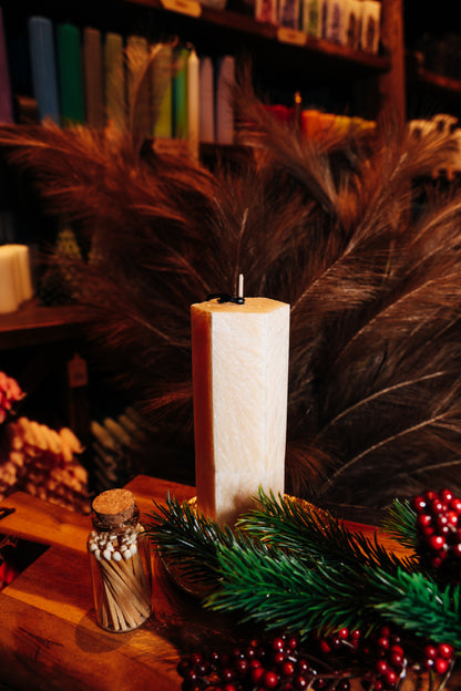 Eleganta kristālstearīna svece- bēša