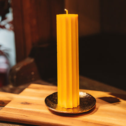 Eko stearīna svece “Rievota-dzeltena”