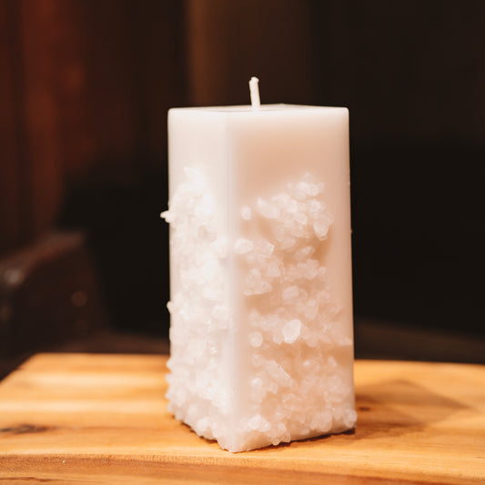Eko stearīna sāls svece “Balta“