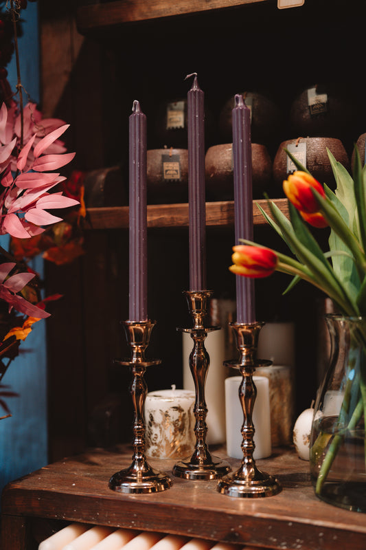 Long Table Candle "Grooved / Lilac"