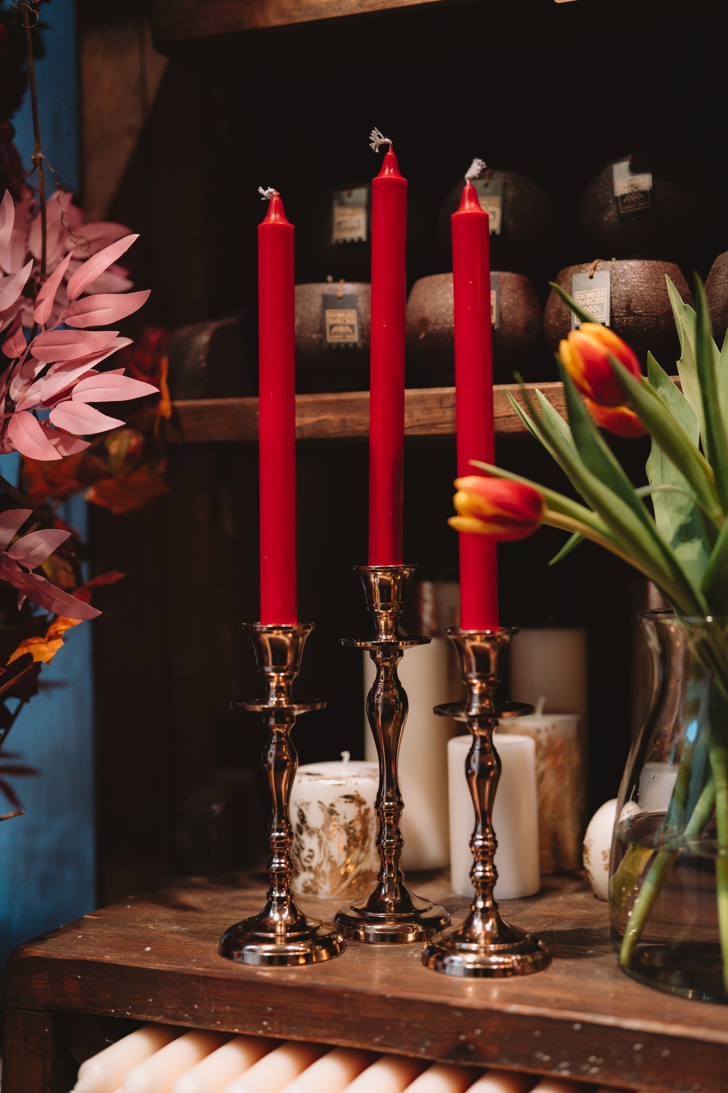 Long Table Candle "Red"
